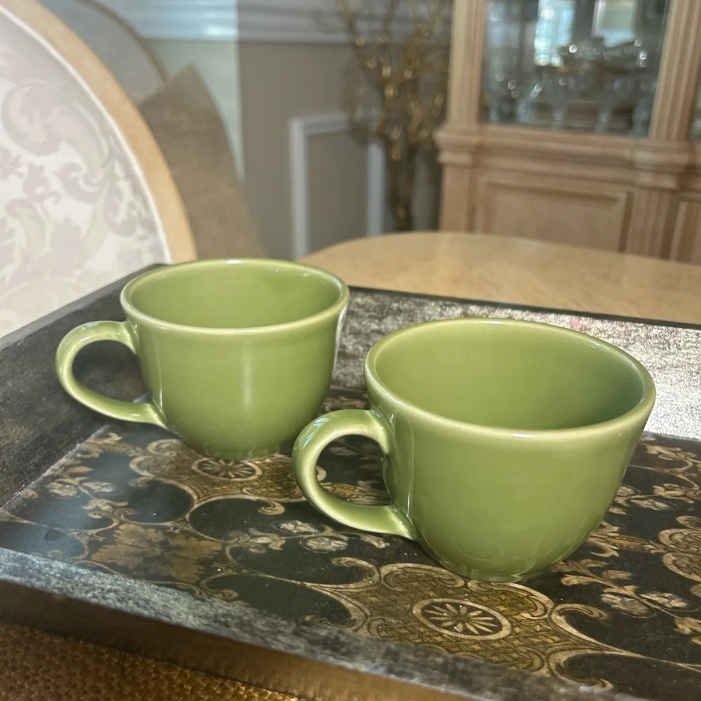Williams-Sonoma Flat Cup Belvedere Olive (2)